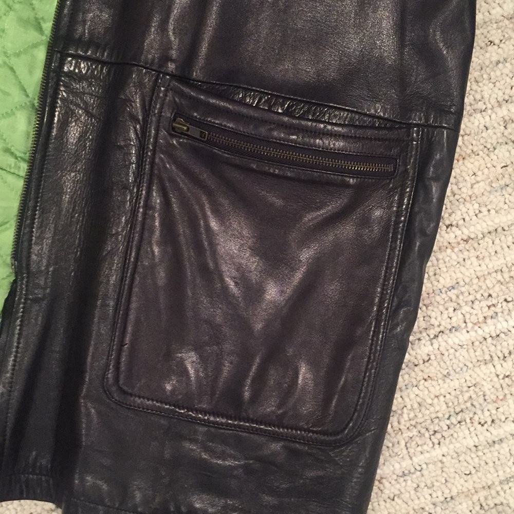 Vintage genuine leather car coat rayon lined - Picture 4 of 4
